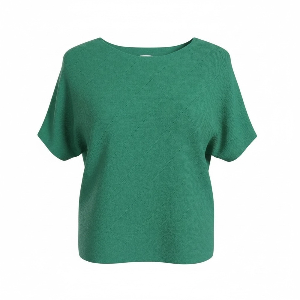 Vila Milano relaxed, green, light, short sleeved, knit sweater